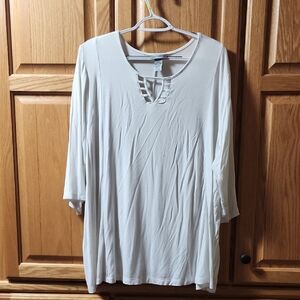 Catherines Cream/white 22/24wp 3/4 Sleeve Tunic